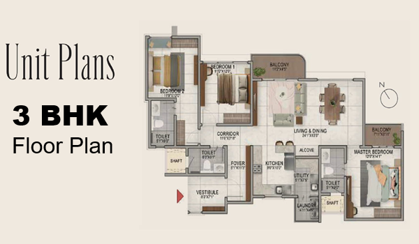 Bramha Kalpana Housing Society 3 BHK Floor Plan